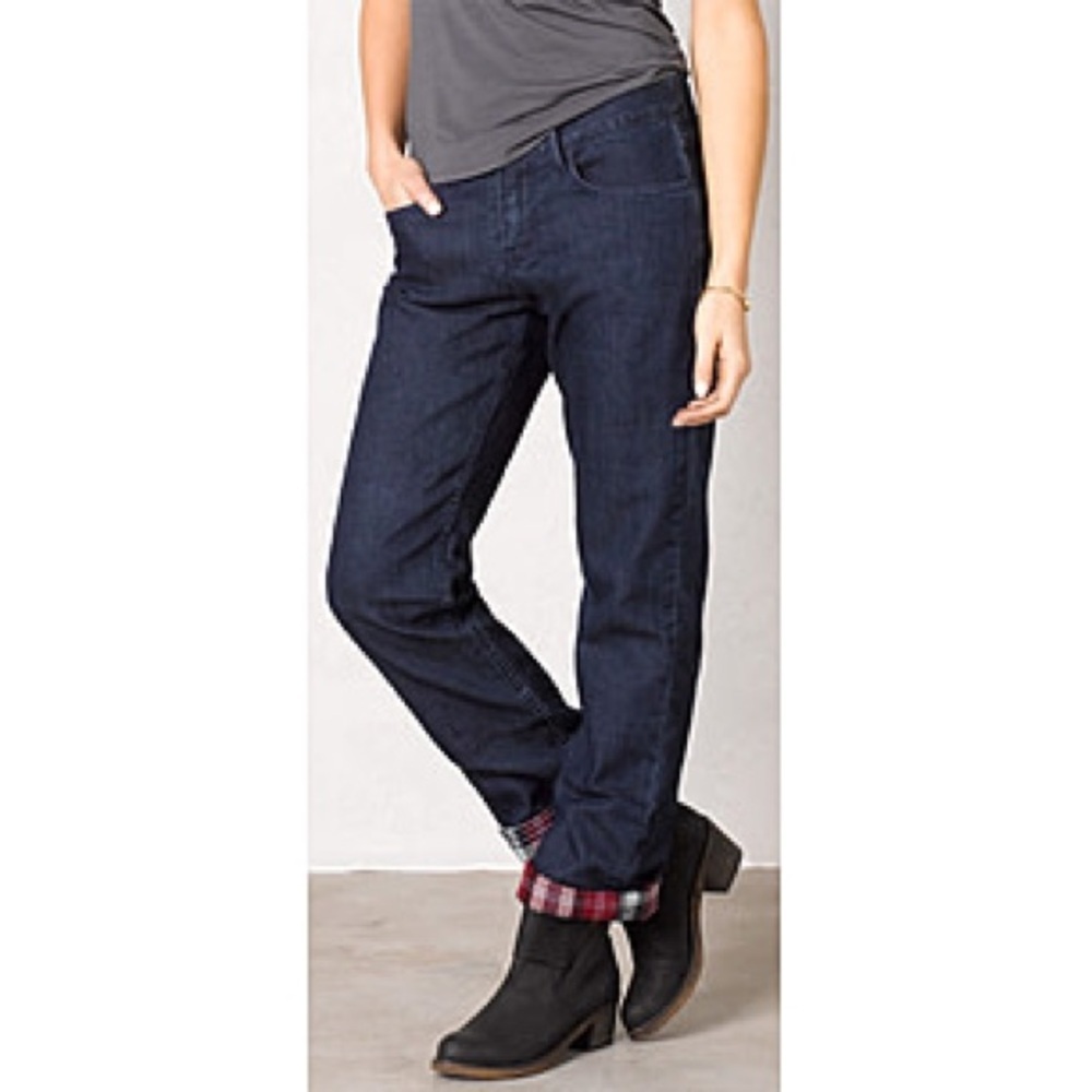 Prana Flannel Lined Boyfriend/Straight Leg Jeans 8/29